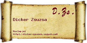 Dicker Zsuzsa névjegykártya